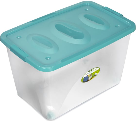 Изображение товара Универсальный ящик Martika Астело 600x400x360 мм, на колесиках, бирюзовый С666БИР