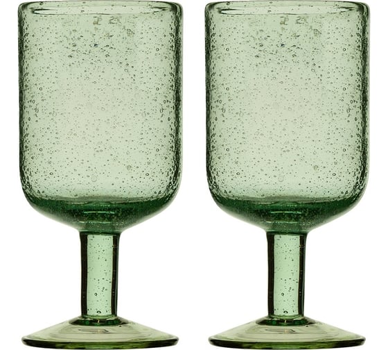Изображение товара Набор бокалов для вина Liberty Jones Flowi, 410 мл, зеленые, 2 шт. HM-LJ-FL-WGLS-G410-2