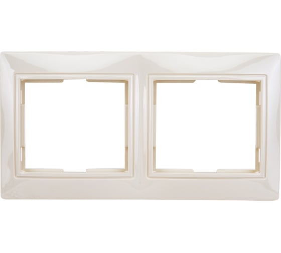 Изображение товара Горизонтальная 2-х местная рамка UNIVersal Севиль слоновая кость ivory Б-С0044