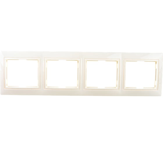 Изображение товара Горизонтальная 4-х местная рамка UNIVersal Севиль слоновая кость ivory Б-С0046