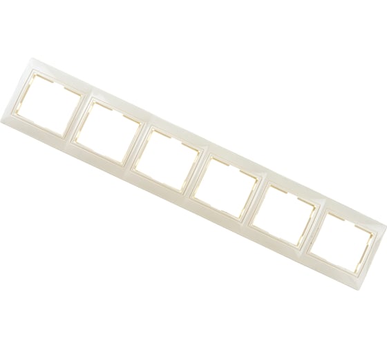 Изображение товара Горизонтальная 6-ти местная рамка UNIVersal Севиль слоновая кость ivory Б-С1043