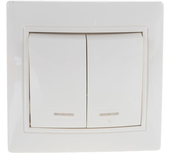 Изображение товара Выключатель с подсветкой, 2 клавиши UNIVersal Севиль слоновая кость ivory Б-С0123