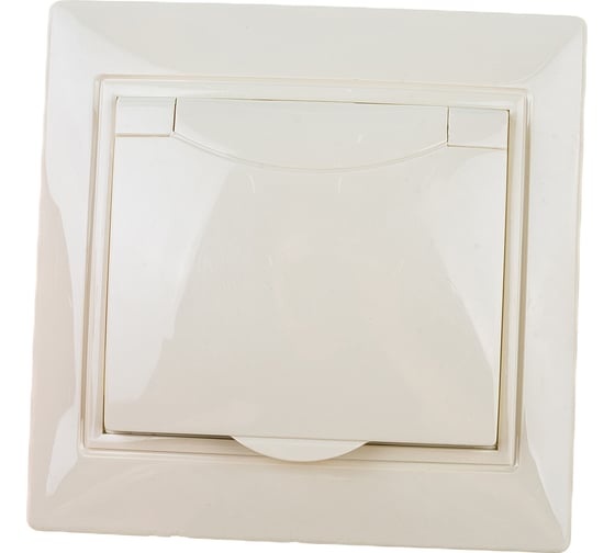 Изображение товара Розетка с/з с крышкой UNIVersal Севиль слоновая кость ivory Б-С0029