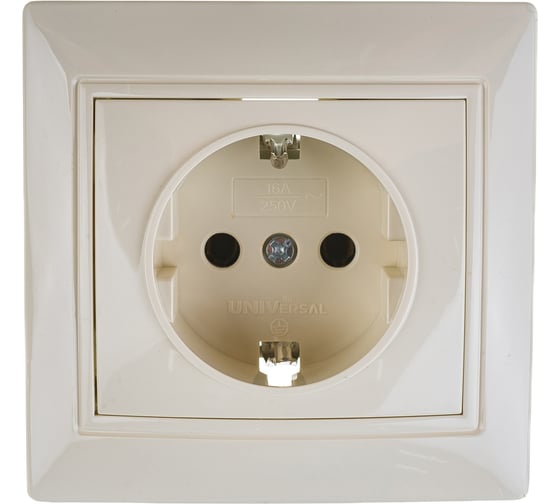 Изображение товара Розетка с/з UNIVersal Севиль слоновая кость ivory Б-С0028