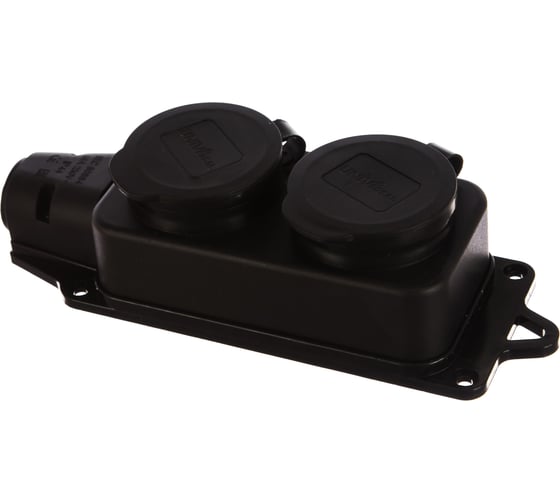 Изображение товара Однофазная 2-х местная колодка с заглушками, каучук UNIVersal 1027