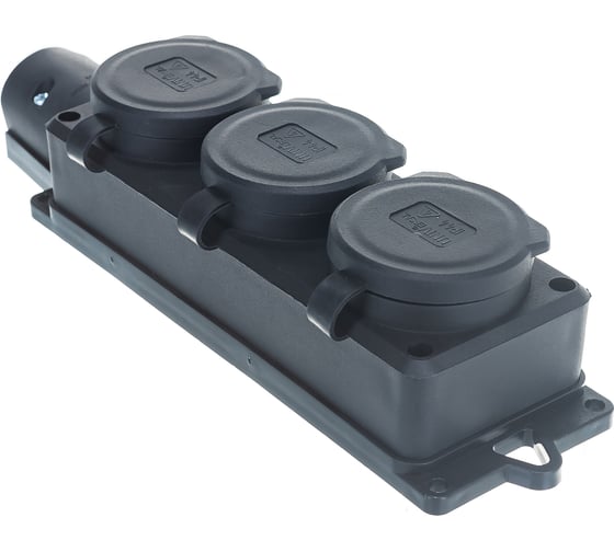 Изображение товара Однофазная 3-х местная колодка с заглушками, каучук UNIVersal 1323