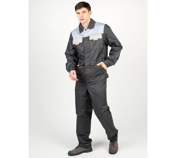 Изображение товара Костюм ООО ГУП Бисер Каскад, темно-серый/светло-серый/бежевый, размер 52-54/182-188 4640100803628