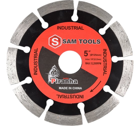 Изображение товара Алмазный диск SAMGRUPP по бетону сегментный 125x22,23 мм PIRANHA SAMC-018003125