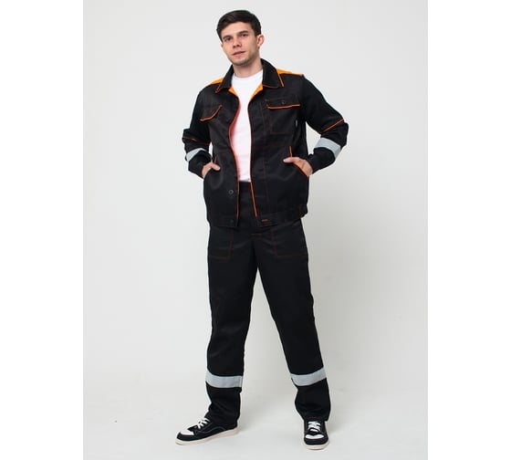 Изображение товара Костюм ООО ГУП Бисер Мотор NEW черный/оранжевый, СВП, размер 60-62/194-200 4620170446109