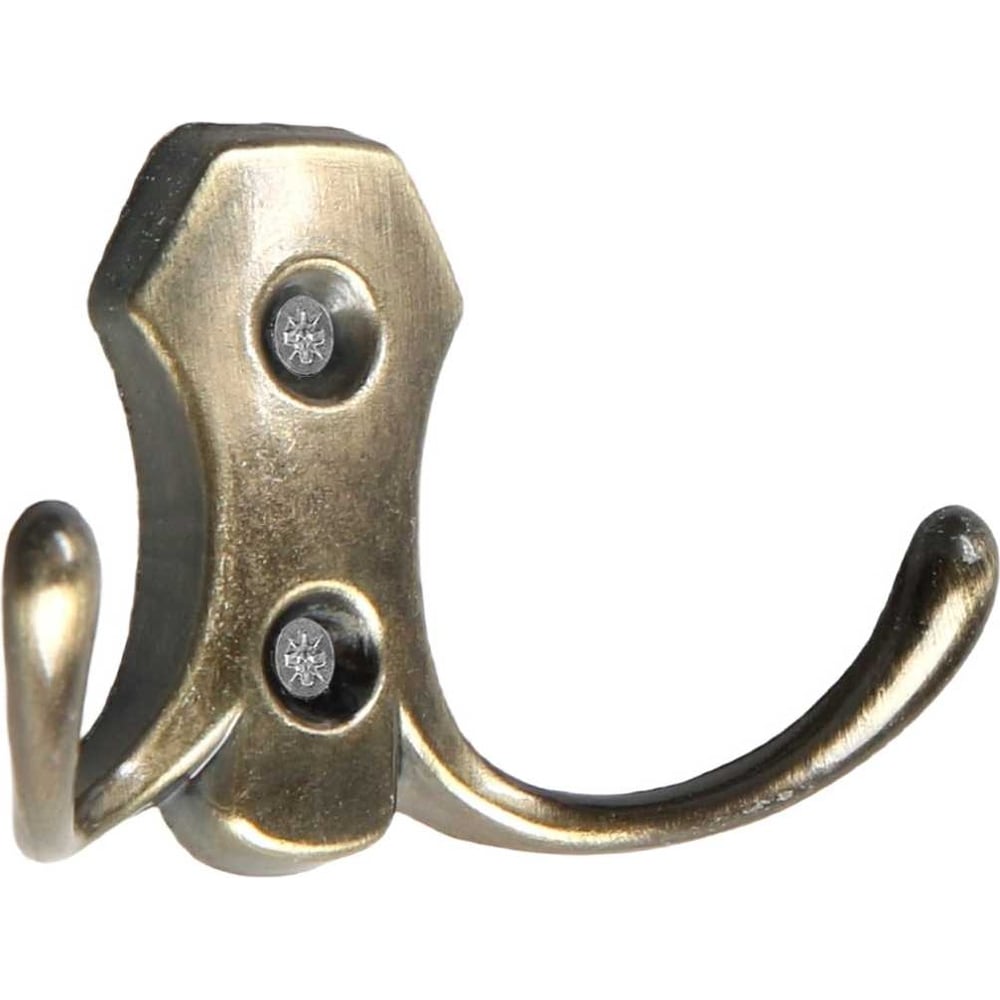 Изображение товара Мебельный крючок ТУНДРА двухрожковый бронзовый стильный для дома и офиса
