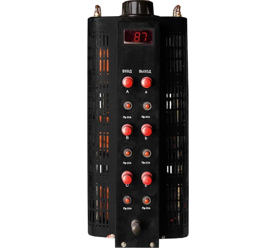 Изображение товара ЛАТР Энергия Black Series 3Ф TSGC2- 6кВА 6А 0-300V цифр. Е0102-0202