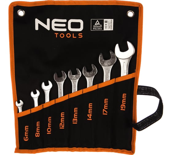 Изображение товара Комбинированные ключи NEO Tools 6-19 мм, 8 шт. 09-751