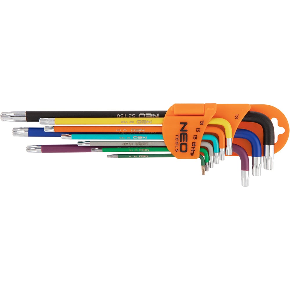 Изображение товара Набор шестигранных ключей NEO Tools T10-T50 мм 9 шт профессиональный