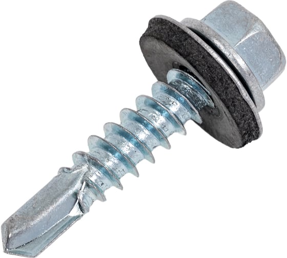 Изображение товара Кровельный саморез КВАДРА 5.5x25 цинк, кор. 100 шт., сверло PT.3 шайба EPDM 550251000100