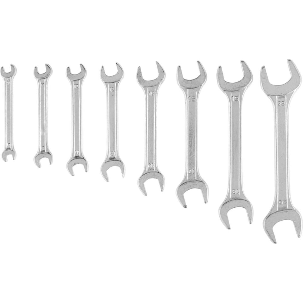 Изображение товара Набор рожковых ключей с открытым зевом Top Tools 8 шт 6-22 мм