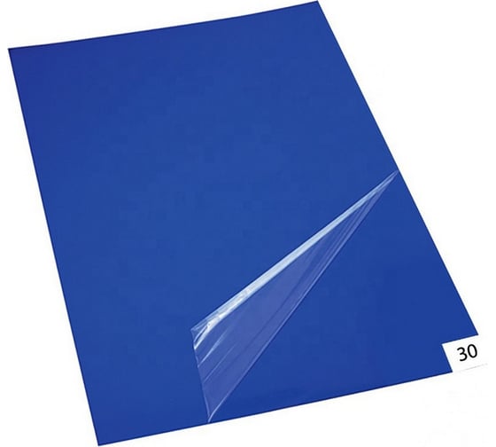 Изображение товара Дезинфекционный многослойный антибактериальный коврик ООО Комус 45x90 см синий 10 ковриков по 30 листов 1206522