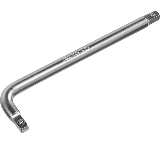 Изображение товара Вороток Denzel Г-образный, 150x40 мм, квадрат 1/4", crv, матовый хром 14061