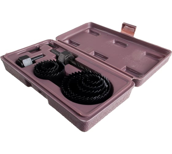 Изображение товара Набор кольцевых пил по дереву 19-64 мм в кейсе Biber 71311 тов-069427