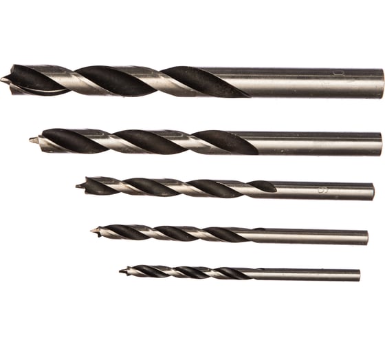 Изображение товара Набор сверл по дереву витых (5 шт; 4-10 мм) Biber 71205 тов-041971