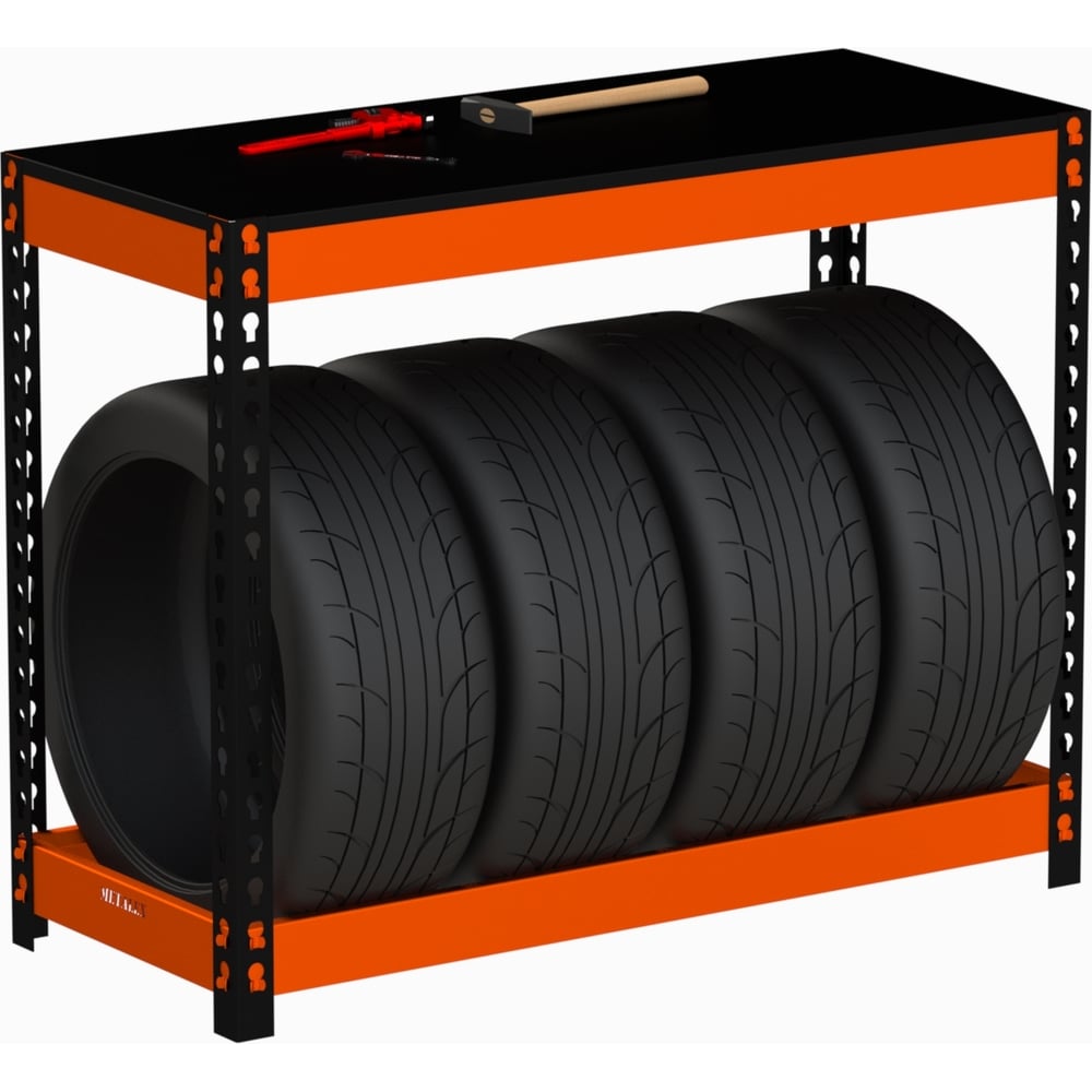 Изображение товара Стеллаж Металекс серии TIRES 950x1000x400 мм напольный со стационарной конструкцией