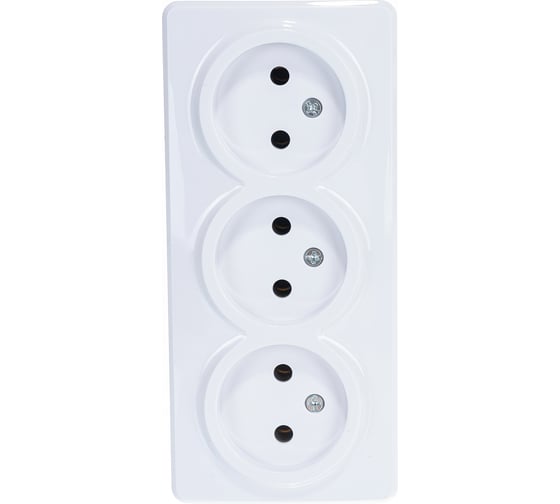 Изображение товара Розетка ЭРА Эксперт 11-2207-01 3х2P, 16АХ-250В, ОУ, белый Б0020697