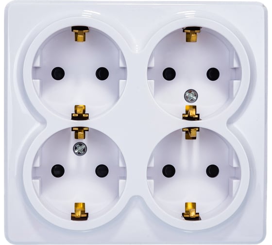 Изображение товара Розетка ЭРА Эксперт 11-2211-01 4х2P+E Schuko со шторками, 16АХ-250В, ОУ, белый Б0020709