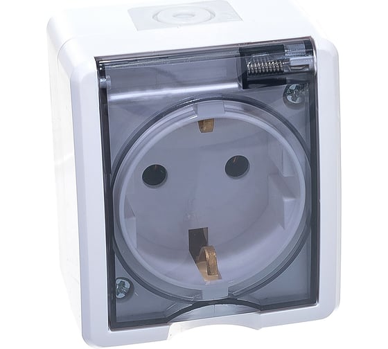 Изображение товара Розетка ЭРА Эксперт 11-2401-01 2P+E IP54, 16АХ-250В, ОУ, белый Б0020712