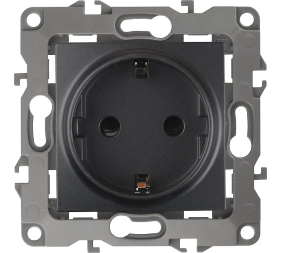 Изображение товара Розетка ЭРА 12-2101-05 2P+E Schuko, 16АХ-250В, антрацит Б0014679