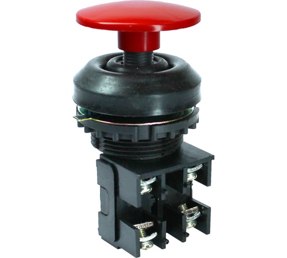 Изображение товара Концевой выключатель Электротехник ВК30-10-11130-54 У2, красный, 1з и 1р, гриб без фиксации, IP54, 10А, 660В ET053190