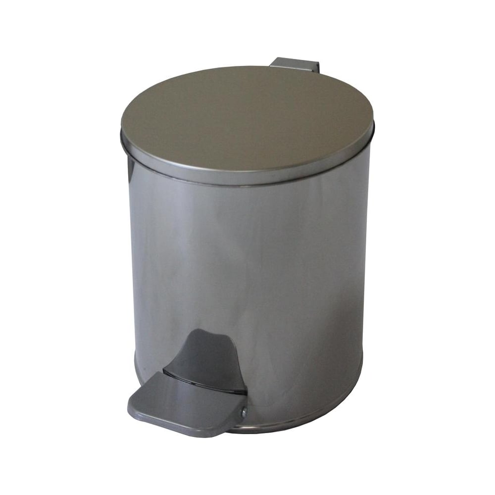 Изображение товара Стальная круглая педальная урна 7л хром напольная с крышкой