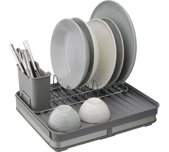 Изображение товара Сушилка для посуды Smart Solutions Atle раздвижная большая, серая SS000012