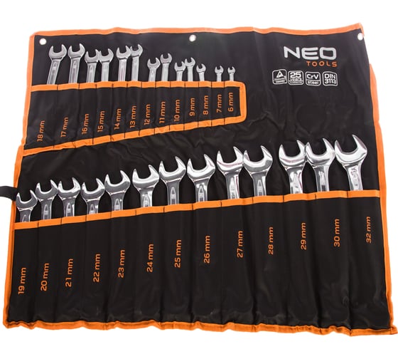 Изображение товара Набор комбинированных ключей (6-32 мм, 26 штук) NEO Tools 09-754