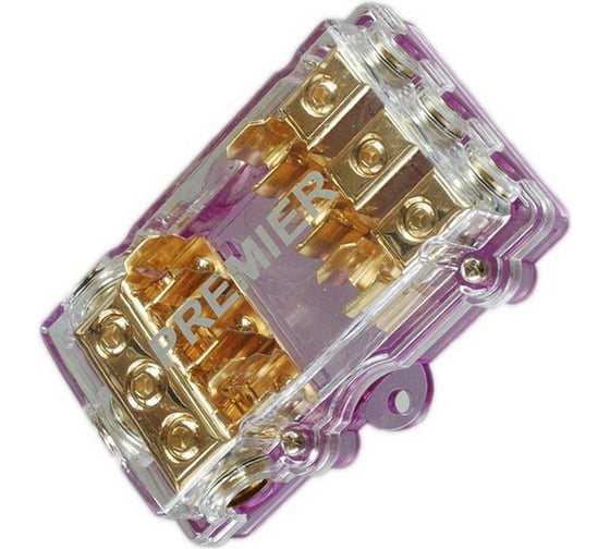 Изображение товара Держатель на 3 AGU предохранителя Pro Legend 3 входа x 16 мм2 - 3 выхода х 8 мм2, позолоч., (КОЛБА) 0 PL9249