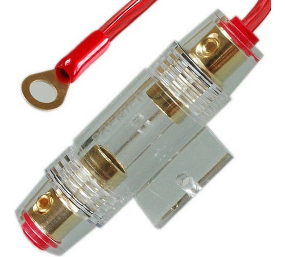 Изображение товара Держатель на 1 AGU предохранитель Pro Legend с кабелем 6 мм2, 0.3 м и клеммой типа О Gold PL9244