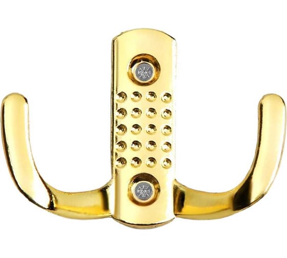 Изображение товара Мебельный крючок ТУНДРА KM202GP двухрожковый, цвет золото 1866168