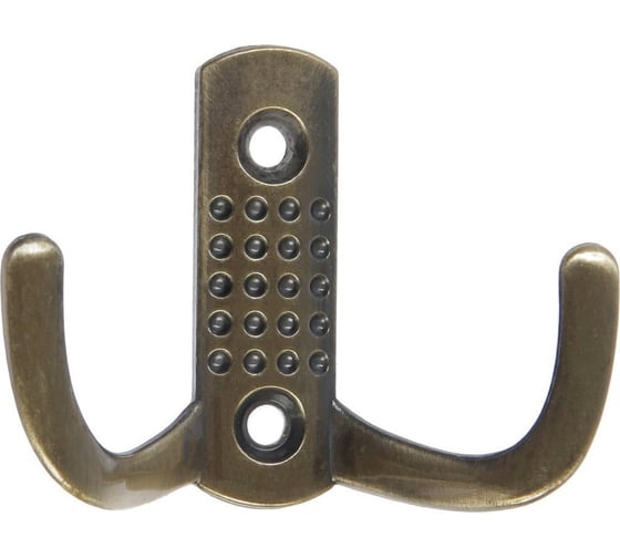 Изображение товара Мебельный крючок ТУНДРА KM202GP двухрожковый, цвет бронза 4645203