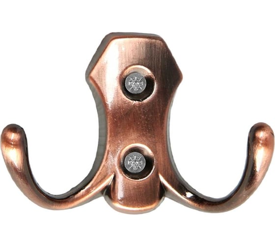 Изображение товара Мебельный крючок ТУНДРА KM201AC двухрожковый, цвет медь 1866158