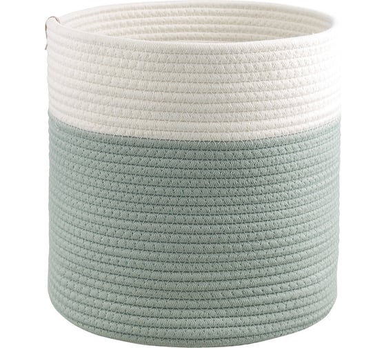 Изображение товара Корзина для хранения Bergenson Bjorn Ciary, Ø30x30 см, бежевая/оливковая TL-BB-BSKCR-CTN-30-2