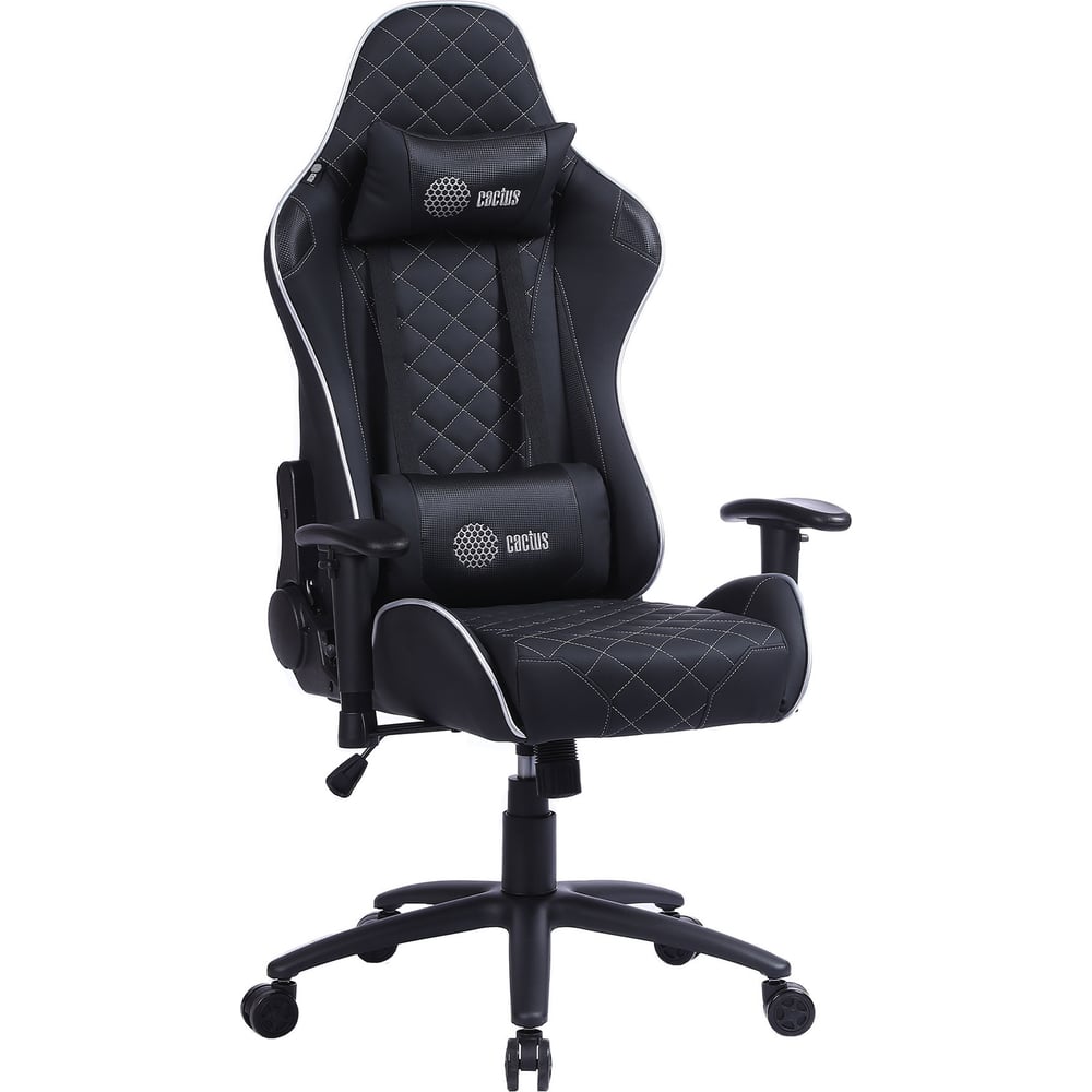 Изображение товара Игровое кресло CACTUS CS-CHR-030BLS черный серебристый экокожа с подголовником