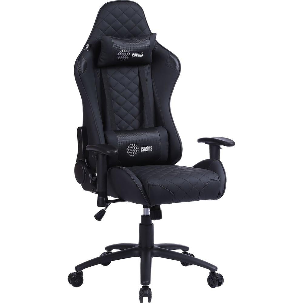Изображение товара Игровое кресло CACTUS CS-CHR-030BL черный, экокожа, с подголовником, крестовина сталь 1660797