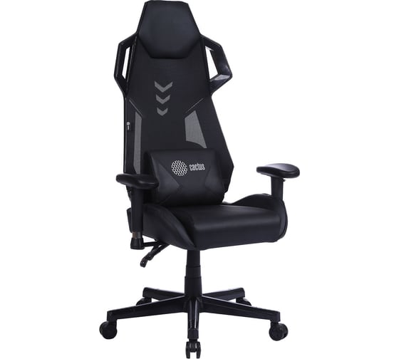 Изображение товара Игровое кресло CACTUS CS-CHR-090BL черный, экокожа/сетка, крестовина нейлон 1660825