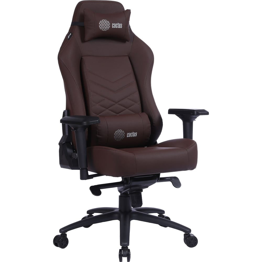 Изображение товара Игровое кресло CACTUS CS-CHR-0112BR коричневое с подголовником