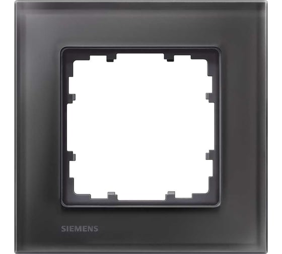Изображение товара 1-местная рамка Siemens DELTA MIRO СТЕКЛО ЧЕРНОЕ 5TG1201-2