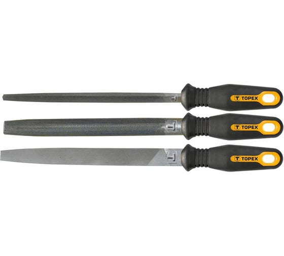 Изображение товара Набор напильников по металлу TOPEX 200/2мм, 3шт. 06A230