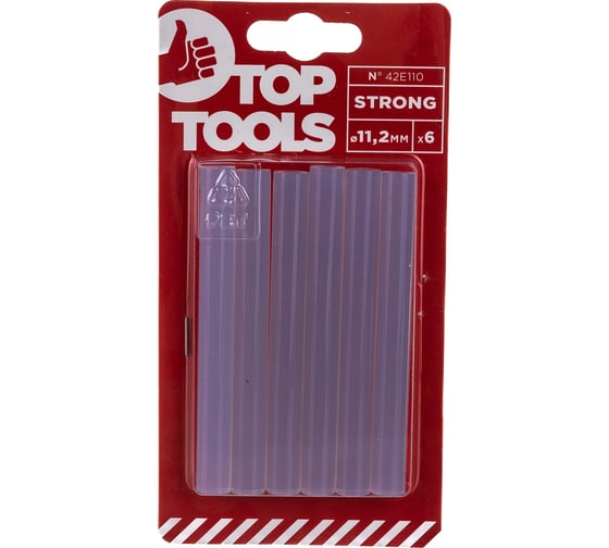 Изображение товара Стержни клеевые (6 шт; 11х100 мм; прозрачные) Top Tools  42E110