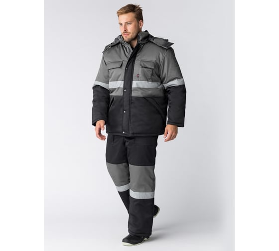 Изображение товара Зимний костюм с полукомбинезоном ФАКЕЛ Профи-Норд, черный/серый, 52-54; 182-188 87487718.006