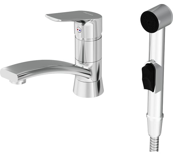 Изображение товара Смеситель с поворотным изливом и гигиеническим душем, Damixa Jupiter, хром 770230001