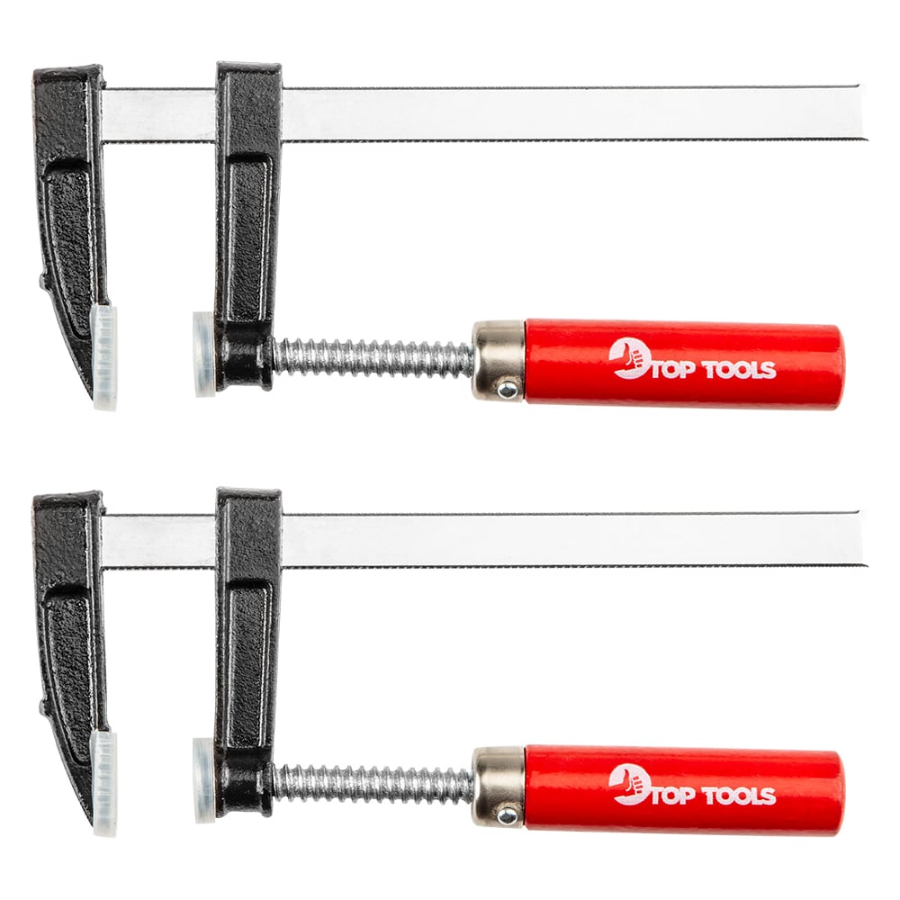 Изображение товара Набор струбцин Top Tools 50x150 мм 2 шт F-образные винтовые для дерева