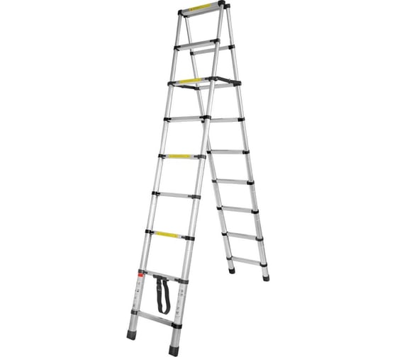 Изображение товара Телескопическая двухсекционная лестница Forcekraft 0.7-2.6+2.6 м, 8+8 ступеней FK-BL-TA260 52840