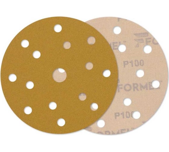 Изображение товара Круг шлифовальный DIAMOND 150 мм, 15 отв., P100, 100 шт FORMEL 81957320100